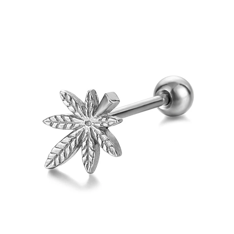 

Fashion Vintage Laef Clip Earrings Silver Color Punk Ear Studs For Women Men Design Earring for Girls Party Jewelry Mujer Moda