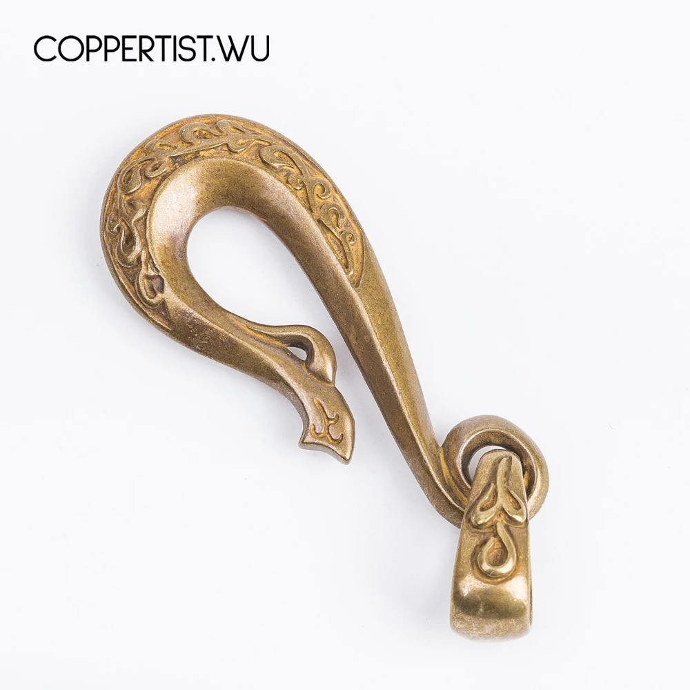 Брелок coppertist.wu синий латунный декоративный узор карабин омары защелки брелок