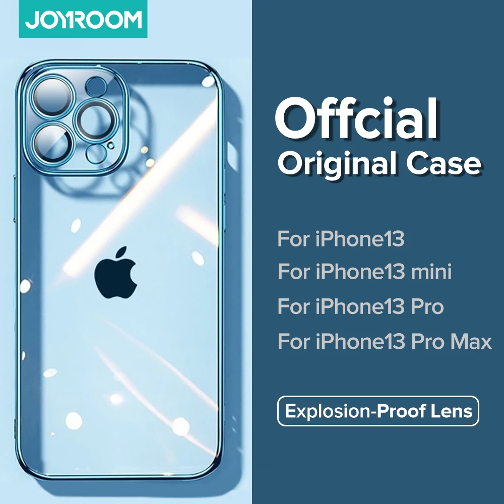 

Joyroom Clear Plating Case For iPhone 13 12 Pro Max Full Lens Cover Shockproof Soft TPU Mobile phone Cover For iPhone 13 12 Case