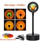 Проекционный ночник 4 в 1 с USB и закатом, настольная лампа для проекции солнца, спальни, бара, кофейни, зала, декоративное настенное освещение