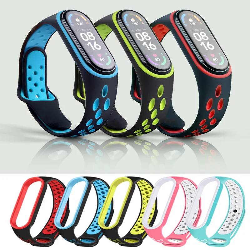 

Ремешок силиконовый для xiaomi mi band 6, сменный спортивный браслет для смарт-часов mi band 5 4 3