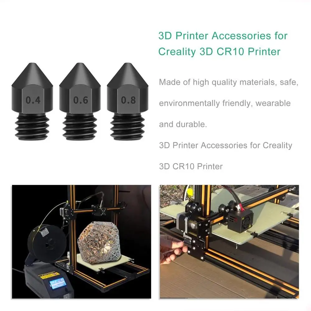 Насадка из закаленной стали для Creality CR-10/Ender3 Anet/Makerbot 3d Принтер часть высокая