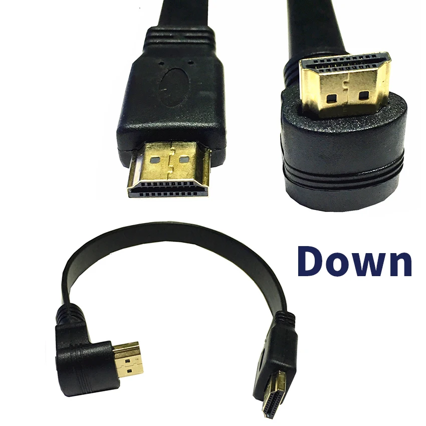 Full HD короткий HDMI штекер папа плоский кабель шнур для аудио видео ТВ PS3
