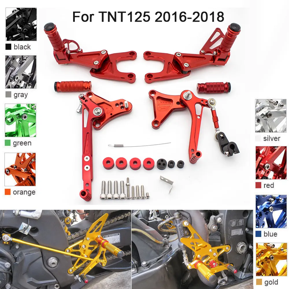 ЧПУ Алюминиевые Регулируемые задние комплекты колышки для ног Benelli TNT125 TNT 125 2016 2017
