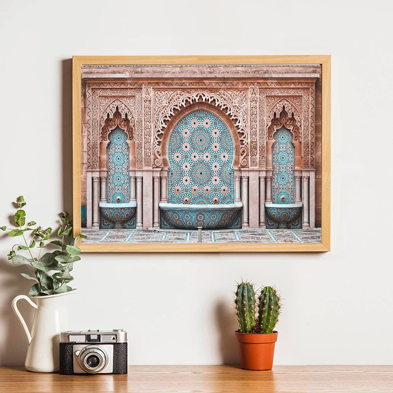 Марокканская Арка шикарный плакат Современная мода Ретро Холст Картина