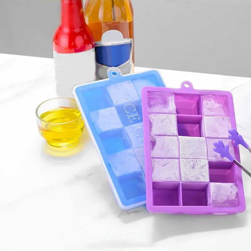 

Venlohome 24 Ice Cube Tray Food Grade Silicone Ice Cube Maker Mold With Lid For Ice Cream Chocolate Party Whiskey Cocktail Drink