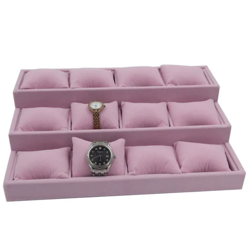 

Jewelry Box Jewel Storage Case Jewelry Tray Velvet Flannel 8/12 Position Trapezoidal Pillow Watch Showcase Bracelet Display Box