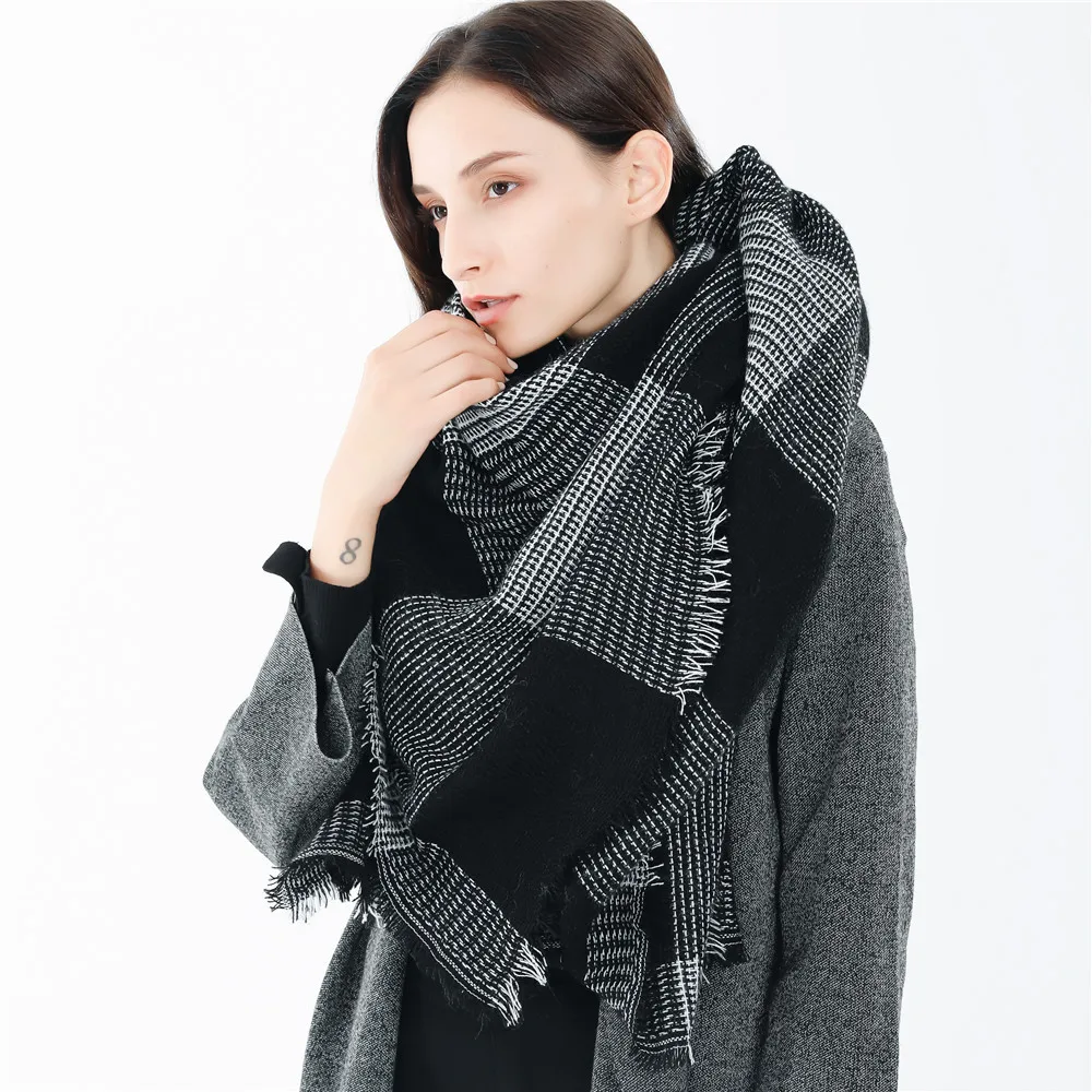 

180*130cm Cashmere imitation Shawl Scarf Autumn Winter Scarves Men Foulard Square Hijab Ladies wrap muffler pareo female hijab