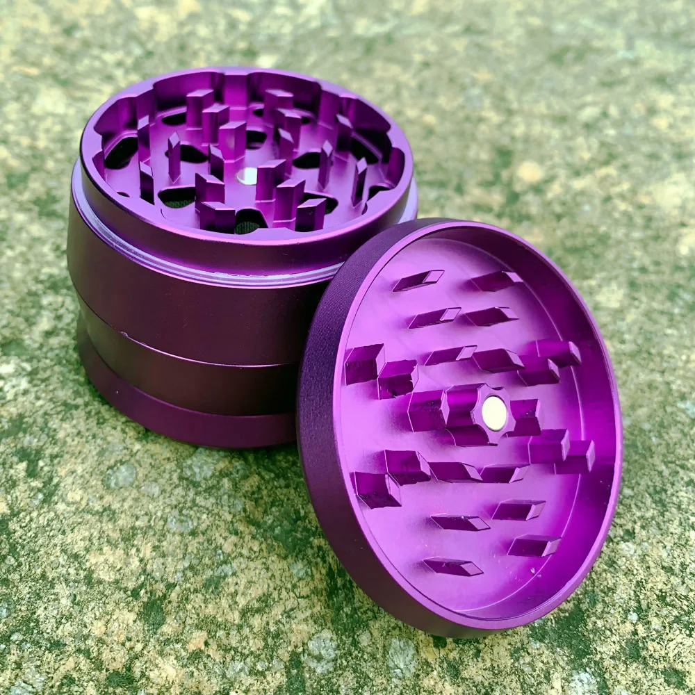 

HONEYPUFF Herb Grinder Tobacco New Design Grinder Drum Style Metal 60MM 4 Piece Aircraft Aluminum Handle Spice Miller