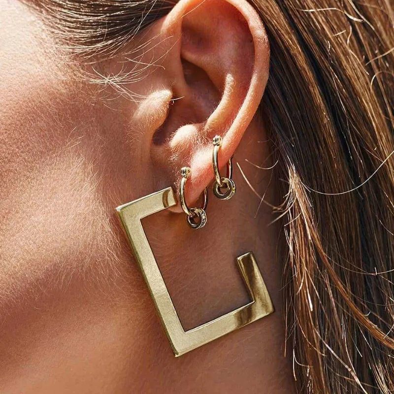 

Simple Alloy Exaggerated Creative Geometry Earrings for Women 2021