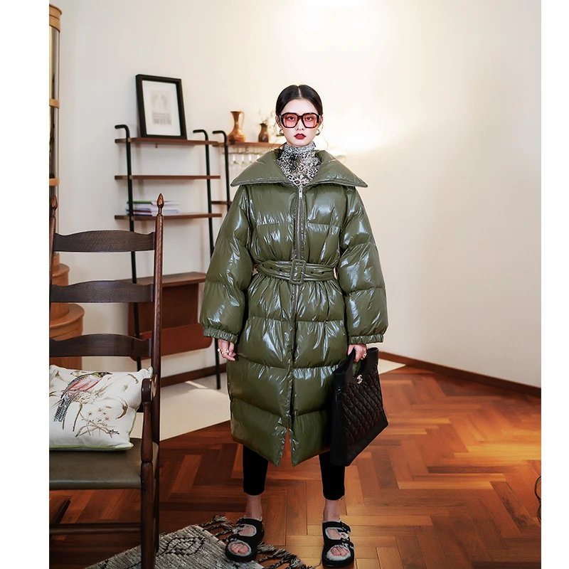 Женская одежда 2019 зимняя новая Корейская версия свободная выше колена длинная