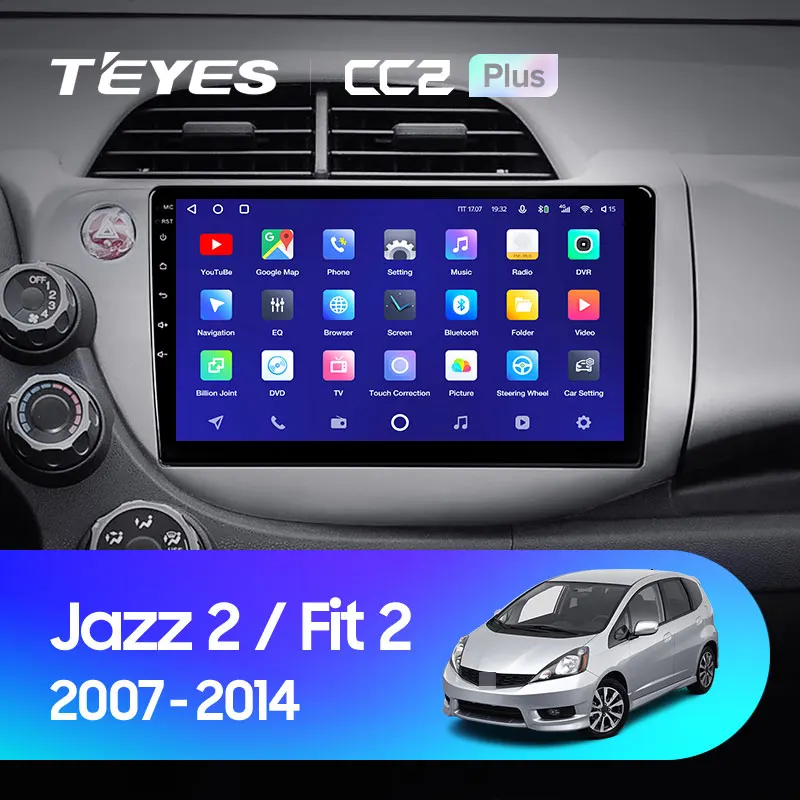 TEYES CC2L и CC2 Plus Штатная магнитола For Хонда Джазз Фит Honda Jazz 2 GG 2008 - 2014 Fit GE 2007 до 6 + 128ГБ