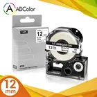 В ABCOLOR 1 шт. ткань переводная картинка запечатанных лент совместимый для Epson KingJim SF12K LK-5WBQ этикетка 12 мм черный на белом фоне для LW-300 LW-400