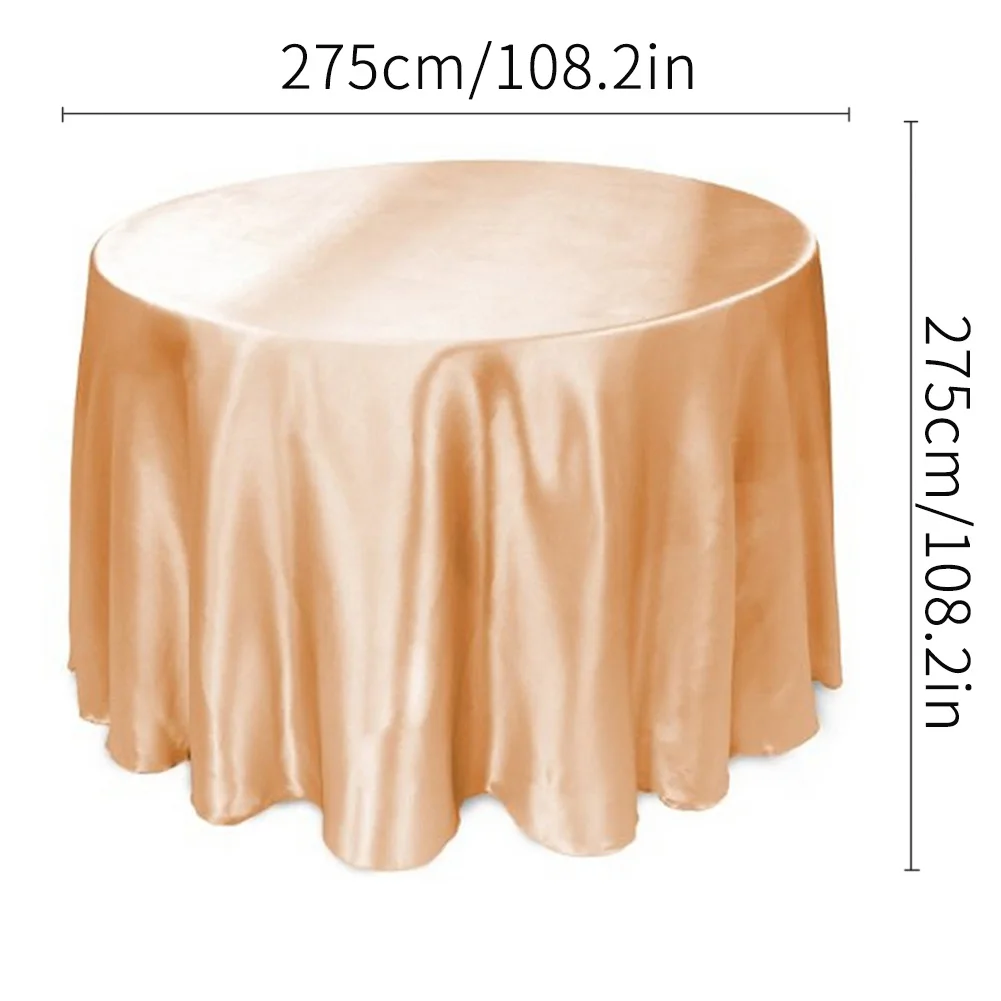 

Hotel Round Tablecloth Washable Solid Wrinkle-Proof Satin For Christmas Wedding Party Hotel Restaurant Banquet Decor 9 Colors