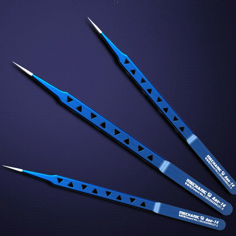 Пинцет для точечной сварки MECHANIC Aac14, нержавеющая сталь, класс А, 8 отверстий, отвод тепла, 16 см, щипцы для телефона