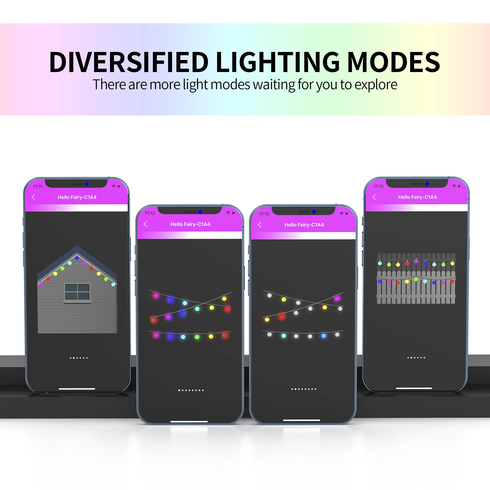 Светодиодная уличная гирлянда G40 с Bluetooth лампочка круглыми лампочками RGB