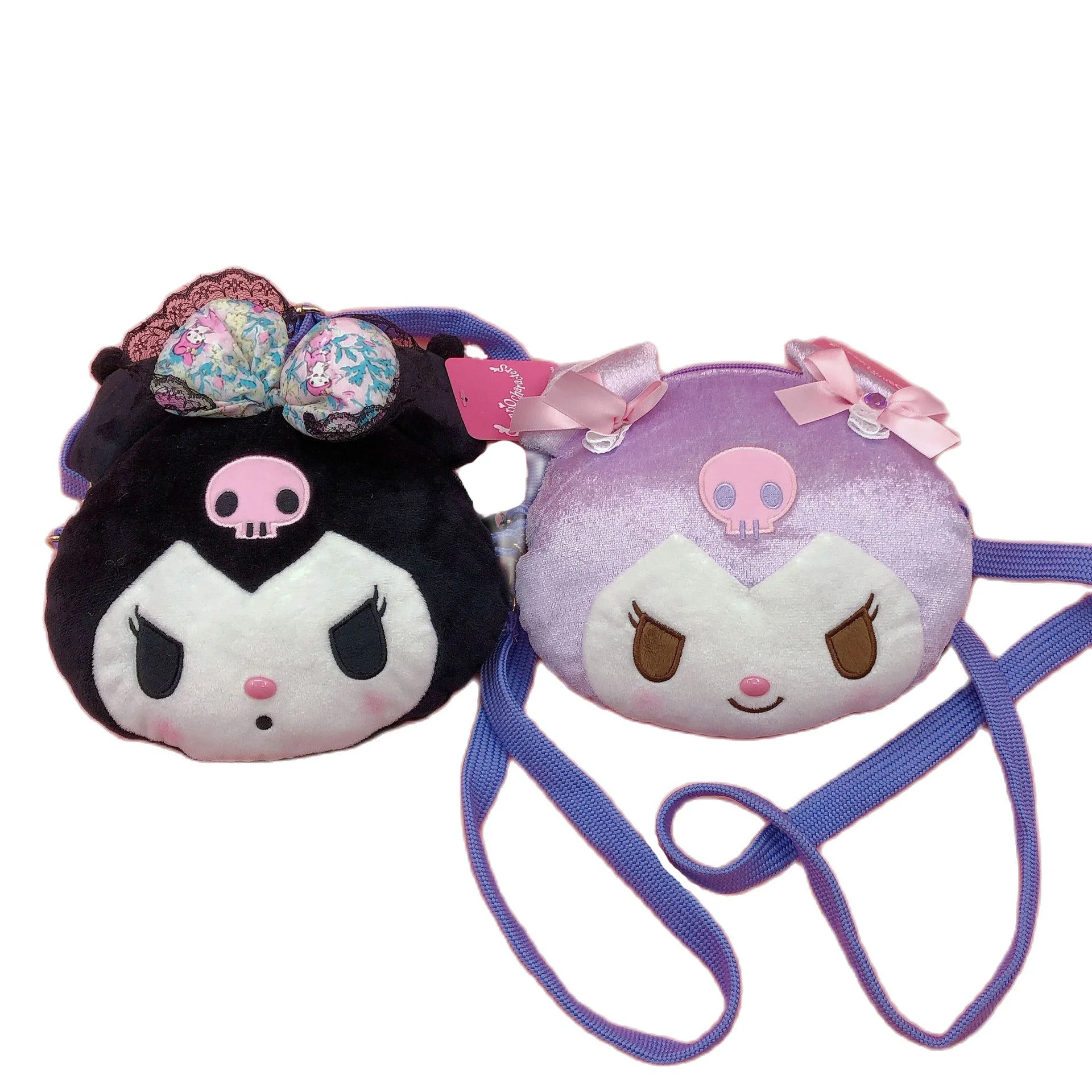 

Новая плюшевая мультяшная аниме милая кукла Kuromi Sanrio, японский маленький дьявол, сумка-мессенджер, игрушки для девочек, детская игрушка, пода...