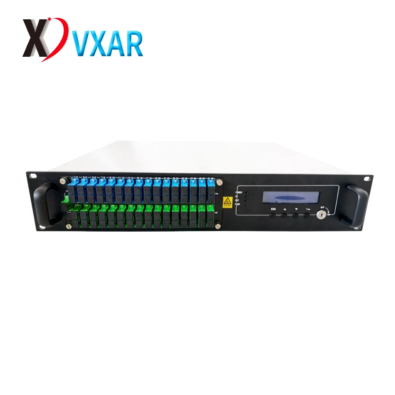 CATV 1550nm 32 выход волоконно-оптический усилитель с WDM портами 18 ~ 23dBm EYDFA SC LC |
