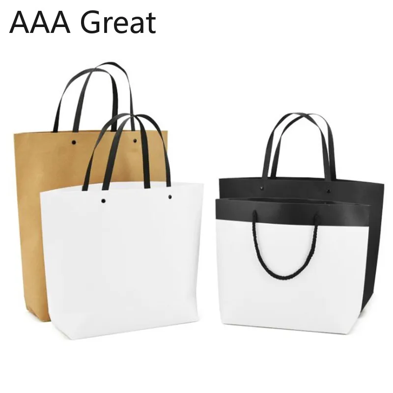 Модный Подарочный пакет из крафт бумаги с ручкой 10 шт./лот сумки для покупок