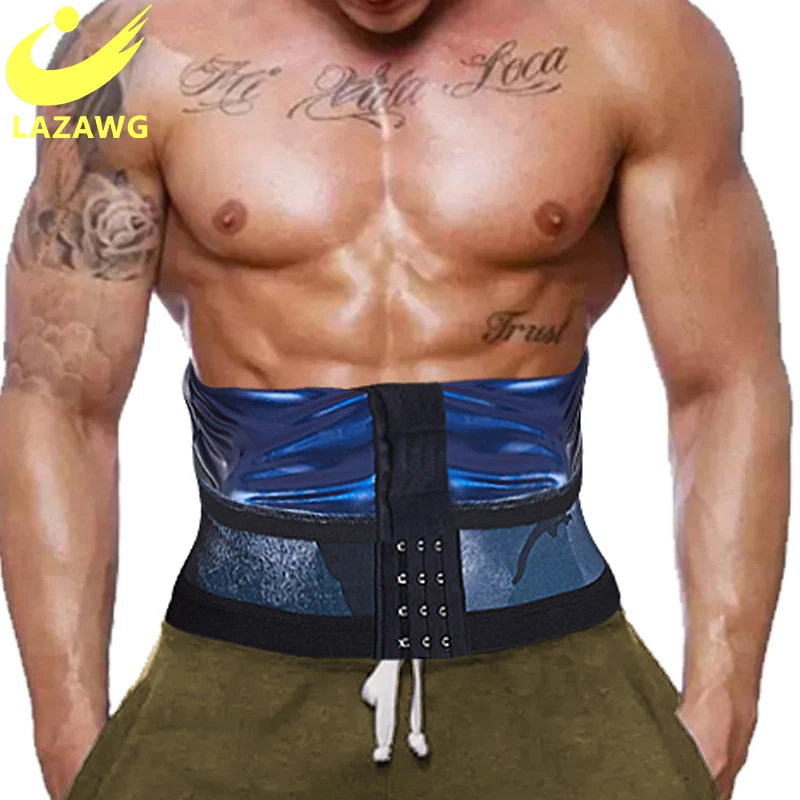 

LAZAWG Mens Waist Trainer Belt Sauna Slimming Belt Fat Burning Body Shaper Weight Loss Waist Cincher Slimming Shapewear Fajas