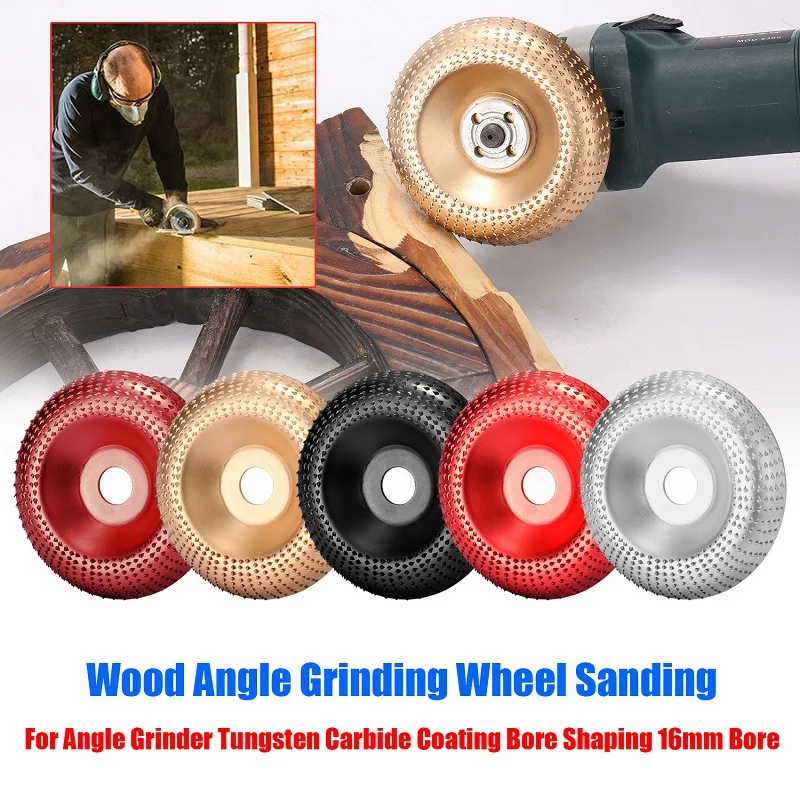 

Wood Angle Grinding Wheel Abrasive Disc Angle Grinder Tungsten Carbide Coating Shaping Sanding Carving Rotary Tool for 16mm Bore