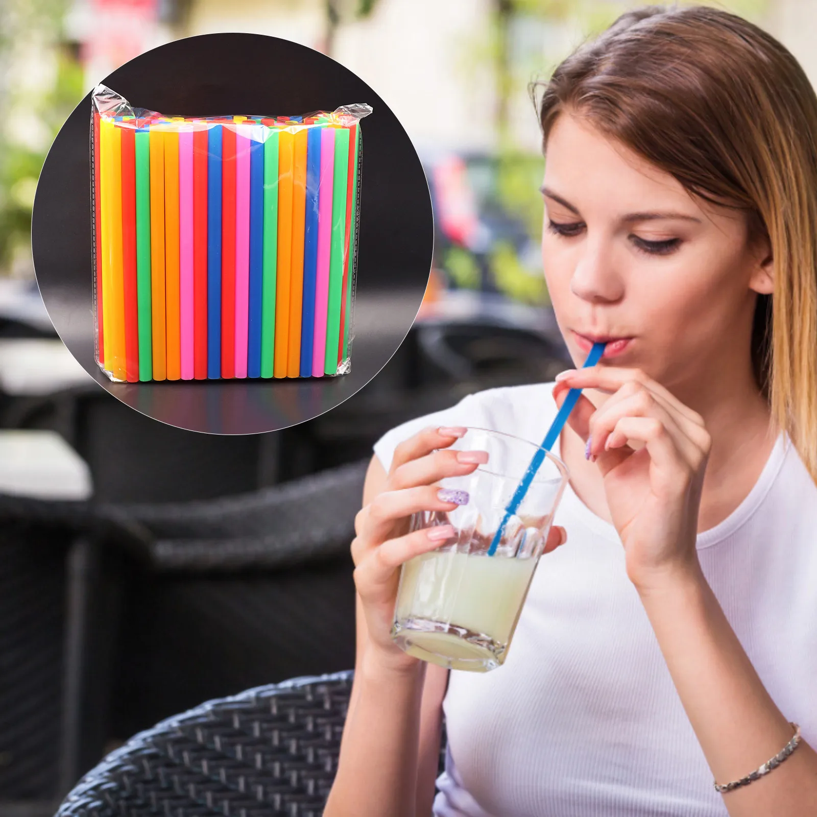 

Color Disposable Flat Mouth Thick Straws 11 X 210 Mm Straight Tube 100 Pcs Disposable Thick Drinking Straws For Party Home