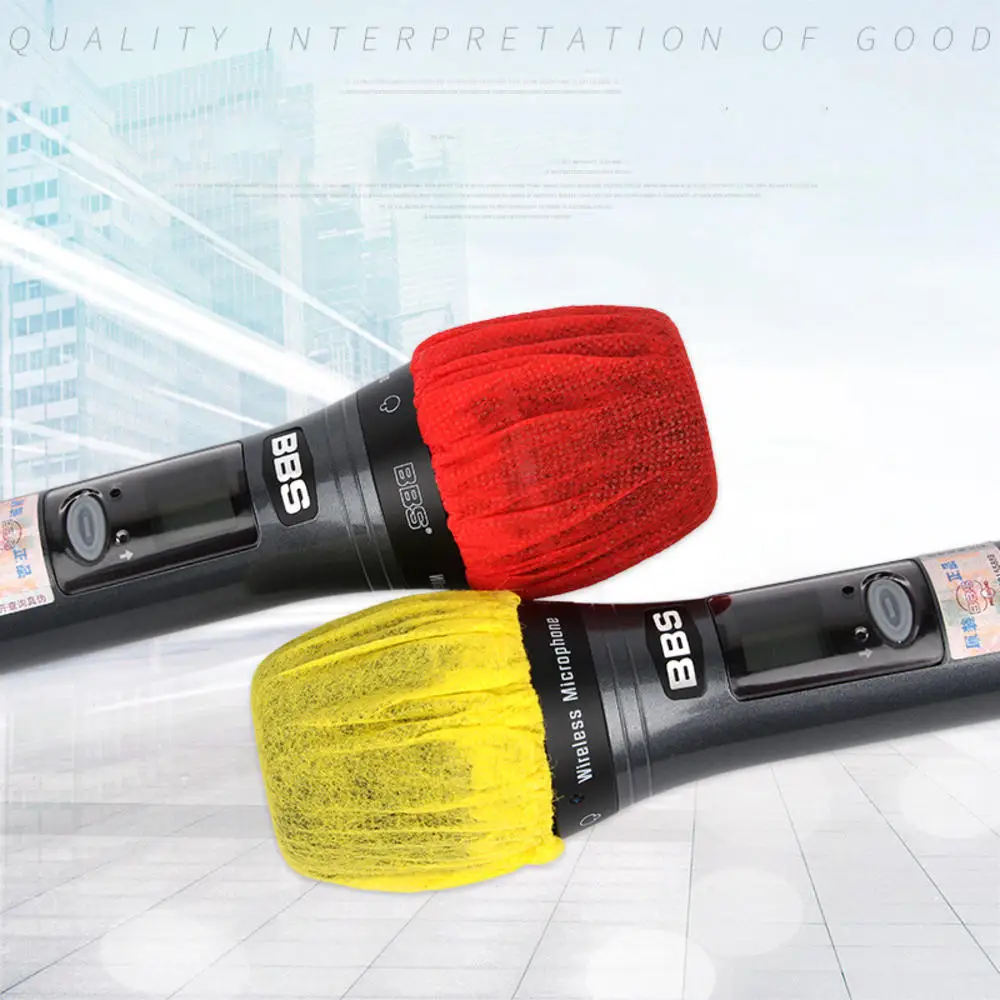 

10Pcs/Pack Disposable Non-woven Microphone Cover Removal Windscreen Protective Mic Cap Pad for KTV Karaoke Supplies