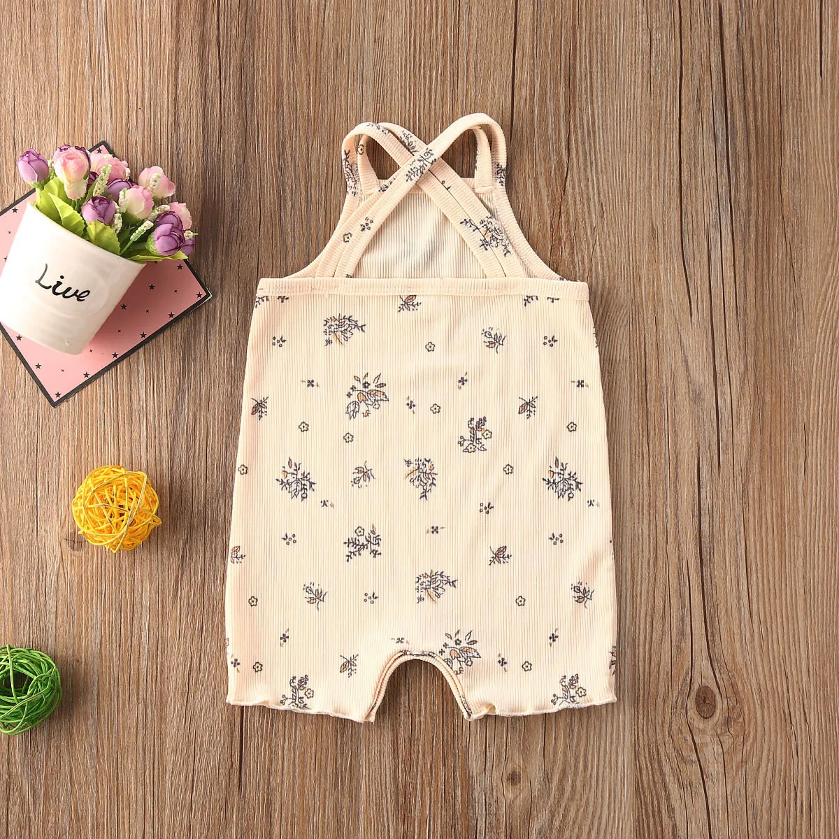 Дышащий комбинезон без рукавов для младенцев Летний милый Стильный маленьких