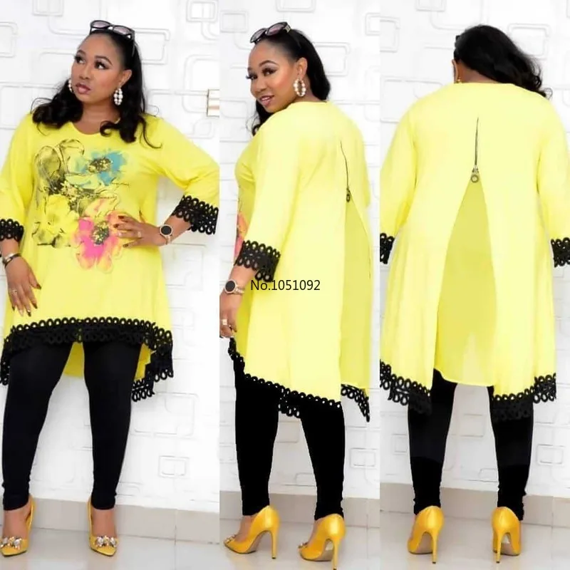 Элегантные африканские женские комплекты из двух предметов с принтом топ и штаны