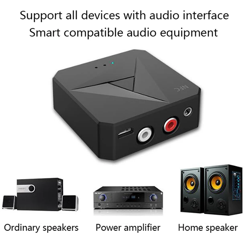 

Bluetooth 5.0 Receiving Transmitting Car 3.5AUX RCA Phone NFC Adapter Welcome High Quality New Arrival 2021
