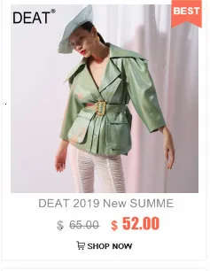 DEAT Autumn And Winte Turn-down Collar Patchwork Printed Maps Batwing Sleeves Waist Belt Female Trench Coat Loose WJ27004L