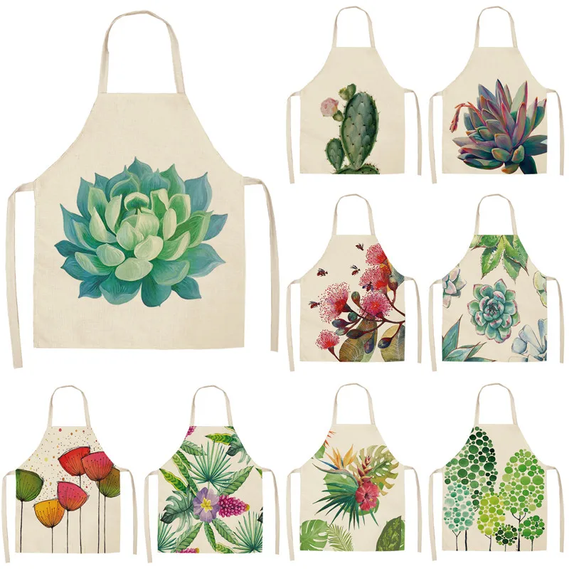 

Succulent Flower Pattern Kids Apron Apron for Children Barista Goods for Home Kitchen Woman Kitchen Apron for Kitchen Delantal