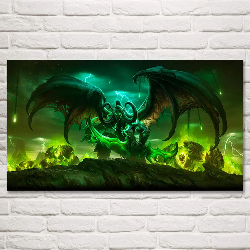 Foocome World of WoW Lich King Sylvanas Windrunner игра драконов постеры и принты шелковая картина