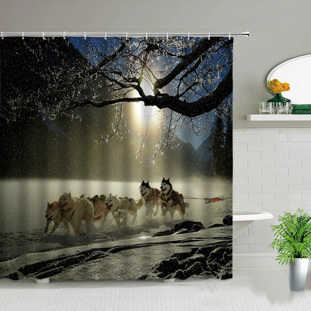 

Креативная ветрозащитная занавеска для душа из серии «волк»