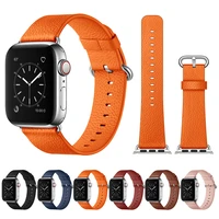 lichee pattern genuine leather watchband for apple watch series 54321 bracelet 42 mm 38 mm strap for iwatch band 40mm 44mm