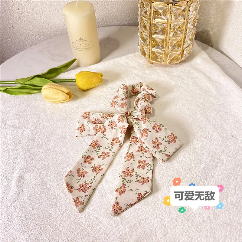 

Sweet Floral Simple Girl Ribbon Headgear Fabric Large Intestine Hair Circle Bowknot Hair Ties for Women Fashion Hair Accessories