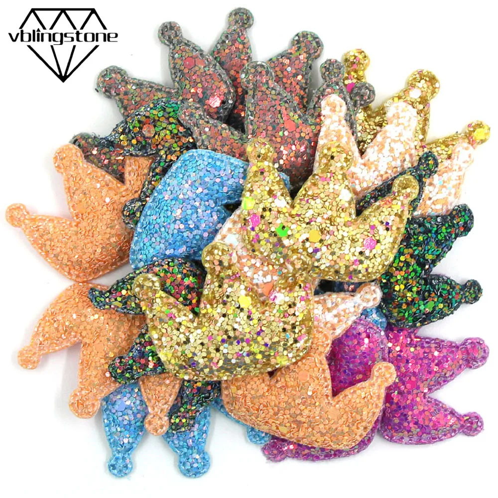 10 шт. нашивки &quotКорона&quot Блестки стеганая аппликация для волос одежда клипов