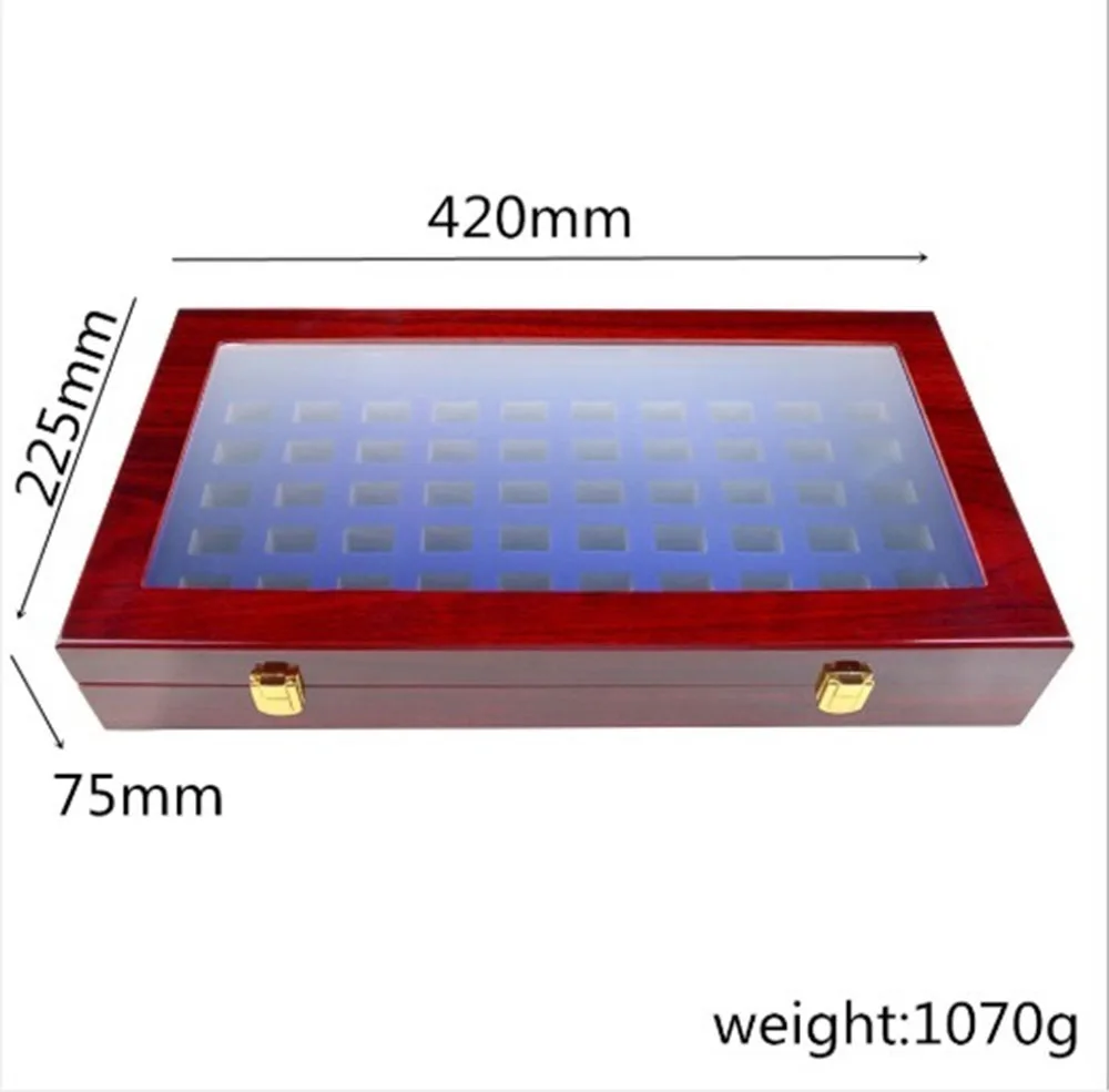 53 отверстия Деревянный Дисплей Коробка Чехол держатель для Чемпионат кольцо |