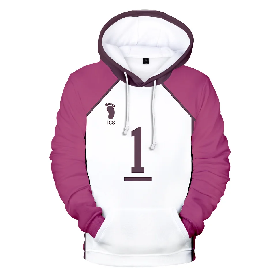 

Anime Haikyuu Cosplay Jersey Shiratorizawa Academy Hoodies Sweatshirt Ushijima Wakatoshi Tendo Satori Sportwear Costume