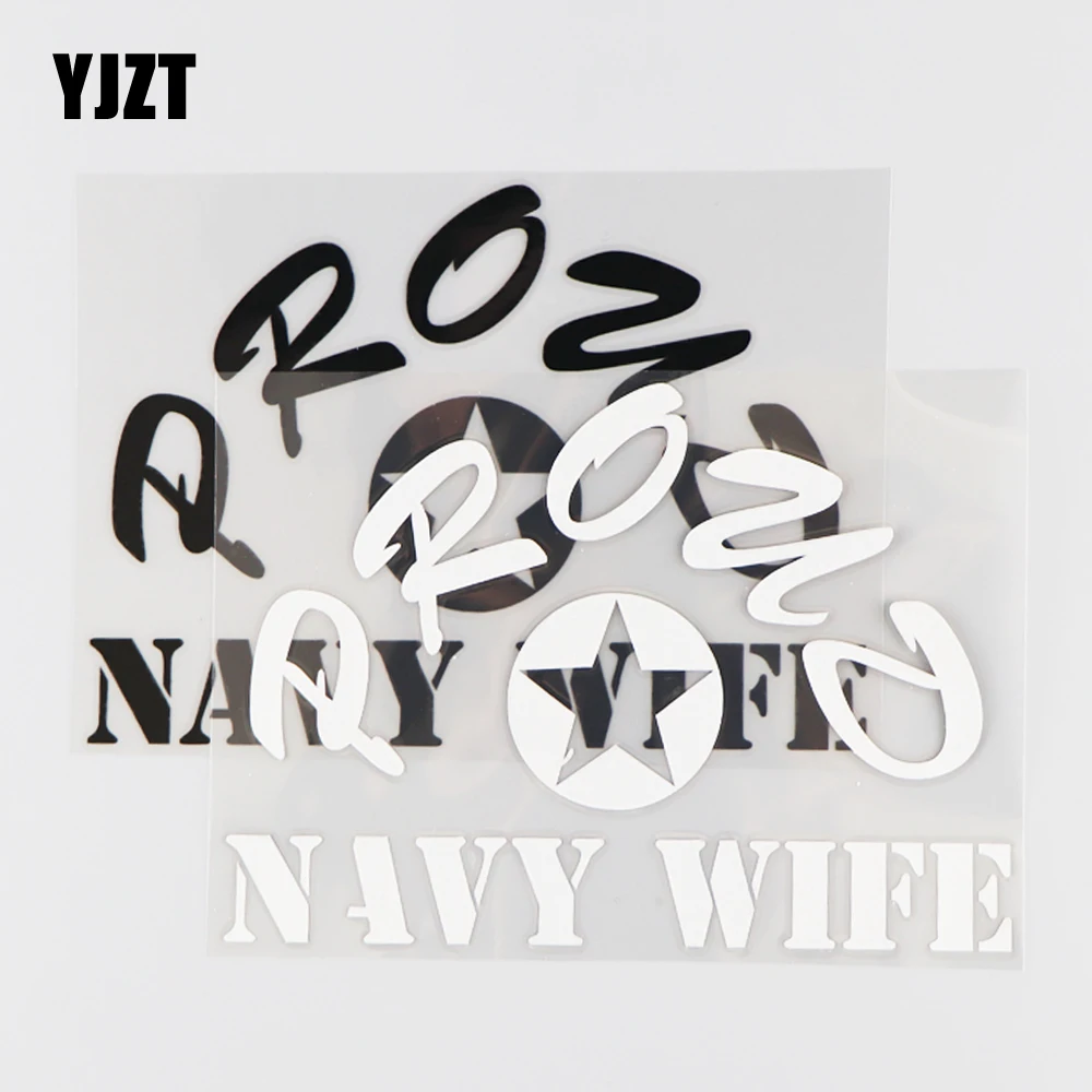 

YJZT 15,4 х11 см гордая морская жена виниловая наклейка на автомобиль личность слово декор черный/серебристый 4C-0377