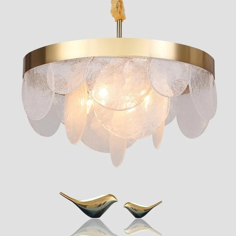 

Modern Copper Metal Led Chandelier Lighting Dining Room Led Pendant Chandeliers Lights Lustre Glass Living Room Led Hanging Lamp