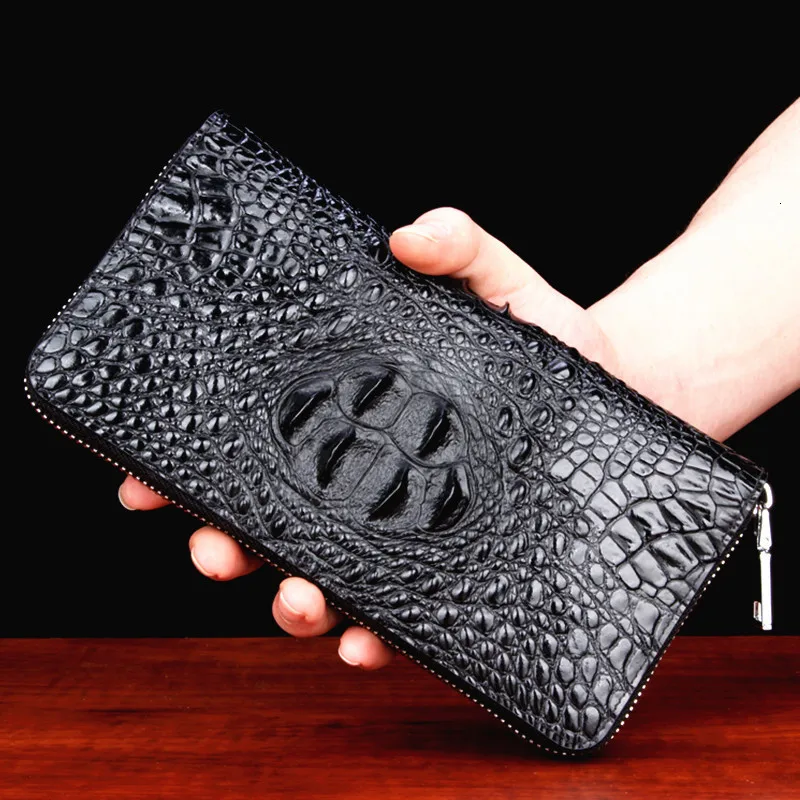 

Crocodile Wallet Male Genuine Leather Business Affairs Hand Package Long Fund Zipper Youth Will Capacity Man free shipping