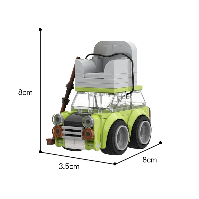 

Buildmoc Mr. Beanss Mini Green Car Roof With Sofa Classic Sports Speed Chumps Beans Movie Classic Building Block Model Toy gift