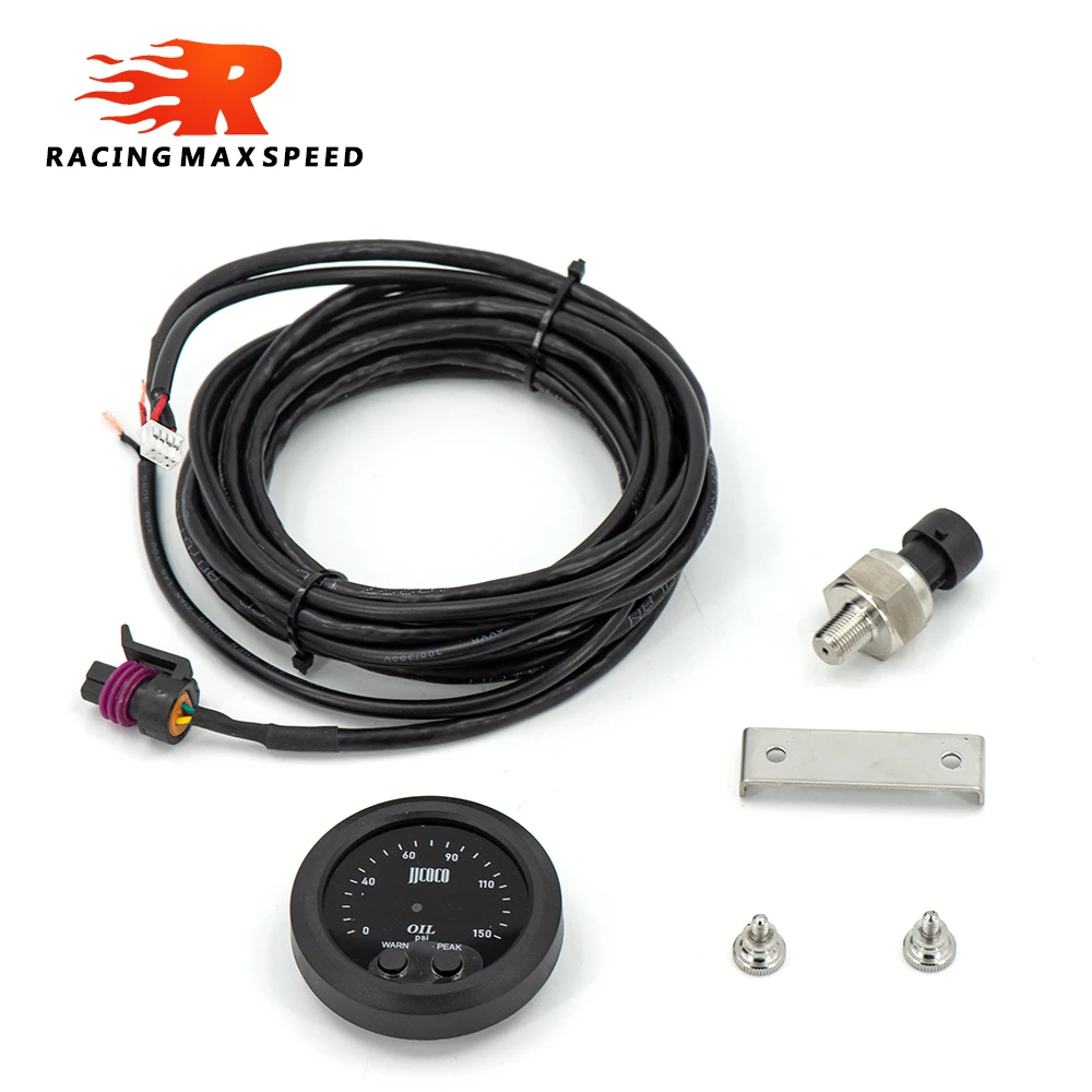 

Universal Electronic Oil Pressure Gauge Ultra-thin With 1/8 NPT Sensor Oil Pressure Red Display Digital 0-150psi OPM