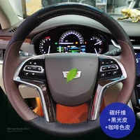 steering wheel cover for cadillac ct4 ct5 ct6 xt4 xt5 xt6 ats l xts cts ext srx xlr brown leather car interior accessories