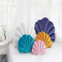 colorful shell pillow for home chair seat cushion luxury velvet wedding decorative wave back rest pad