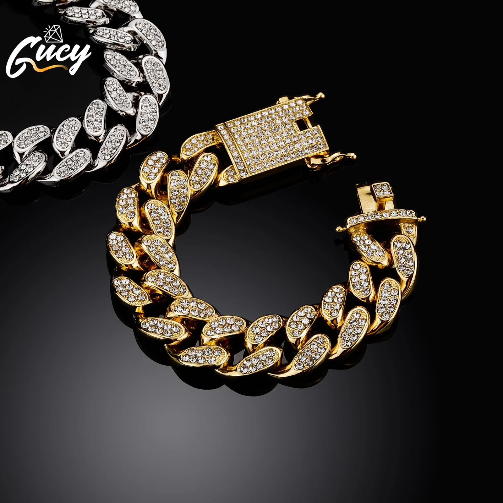 

GUCY 20MM Alloy Bracelet High Quality Cubic Zirconal New Design Simple Jewelry Accessories For Jewelry Gift