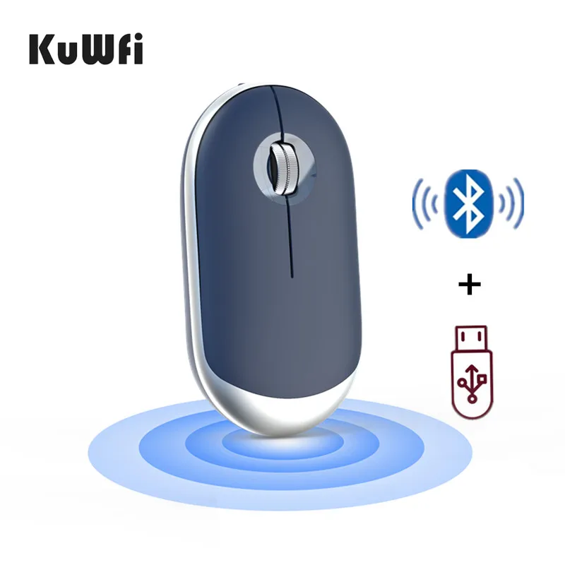 Беспроводная компьютерная мышь KuWFi Bluetooth + беспроводная 2 4 ГГц беспроводной