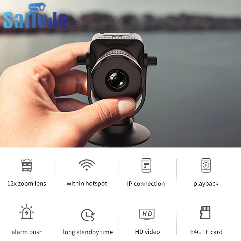 

Mini Camera Sailvde Security Protection Compact Wireless WiFi Surveillance Camera 12x Zoom Lens Micro Camera