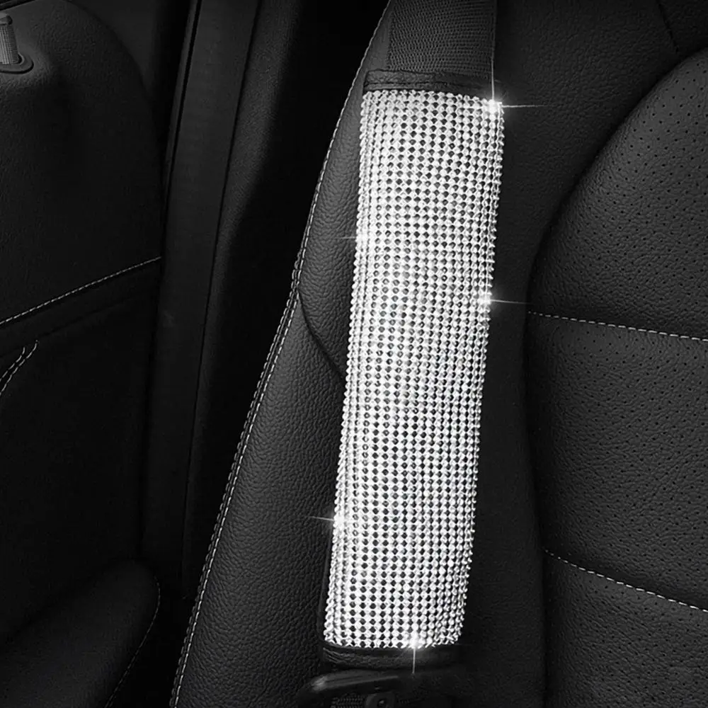 Наплечный чехол для автомобильного ремня безопасности защитный Стразы